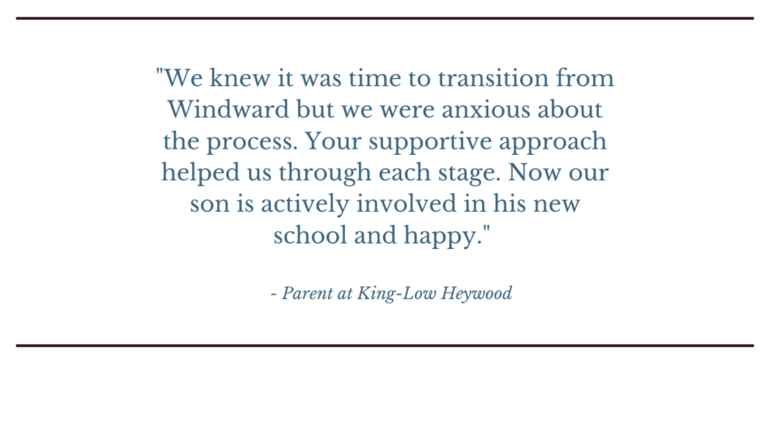 Testimonial about supportive school transition